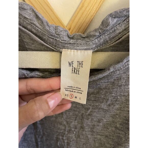 Free People Top Women’s Small Gray Linen Blend Sleeveless Relax Fit Swing Tank - Picture 3 of 7